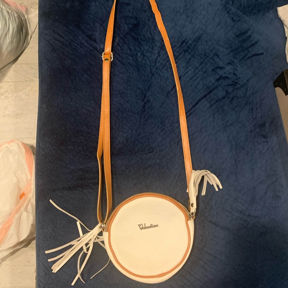 White and brown Valentina purse